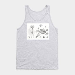 Egyptian lotus and White Egyptian lotus - Botanical Illustration Tank Top